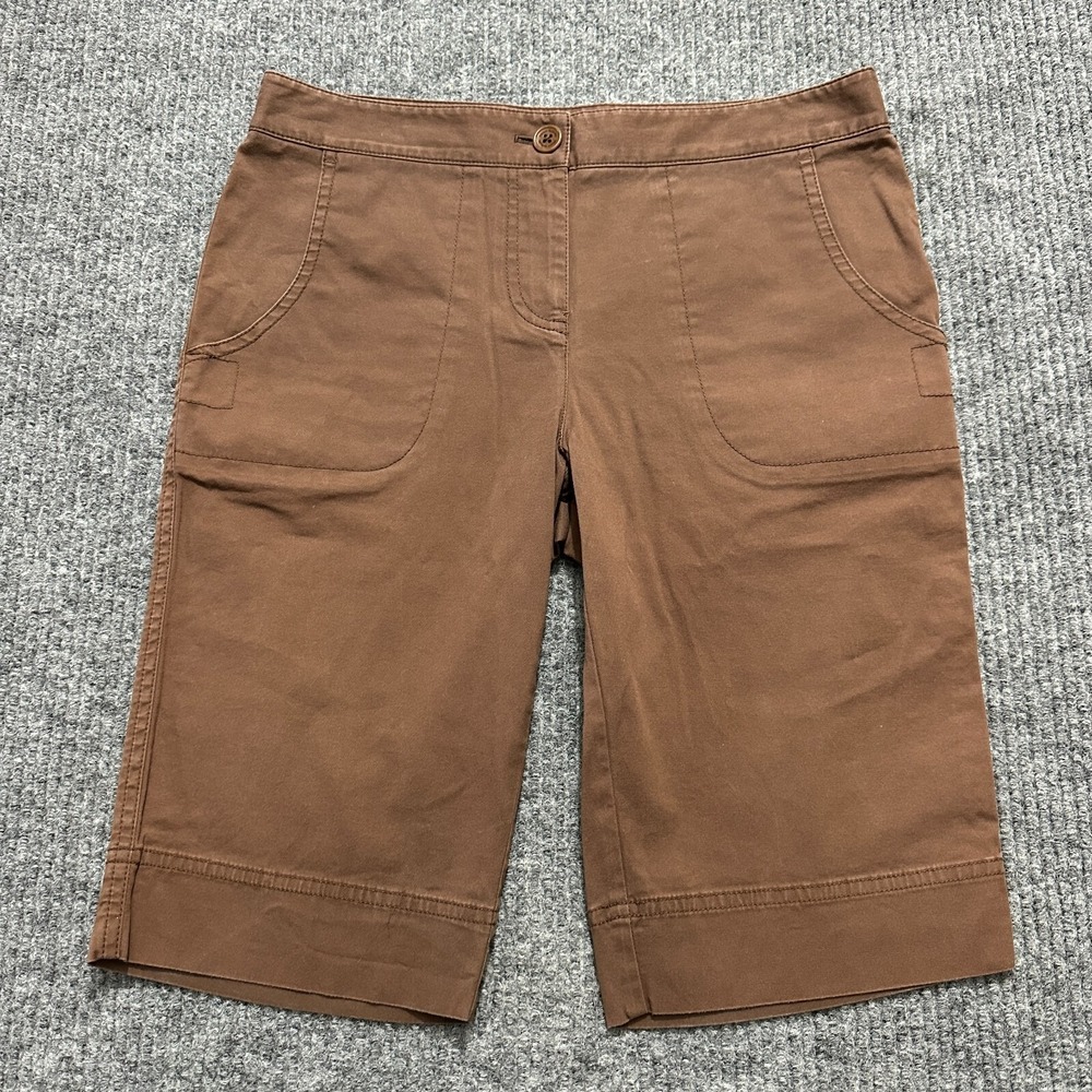 Tommy Bahama Womens Shorts Size 2 Brown Cotton Stretch Casual Mid Rise